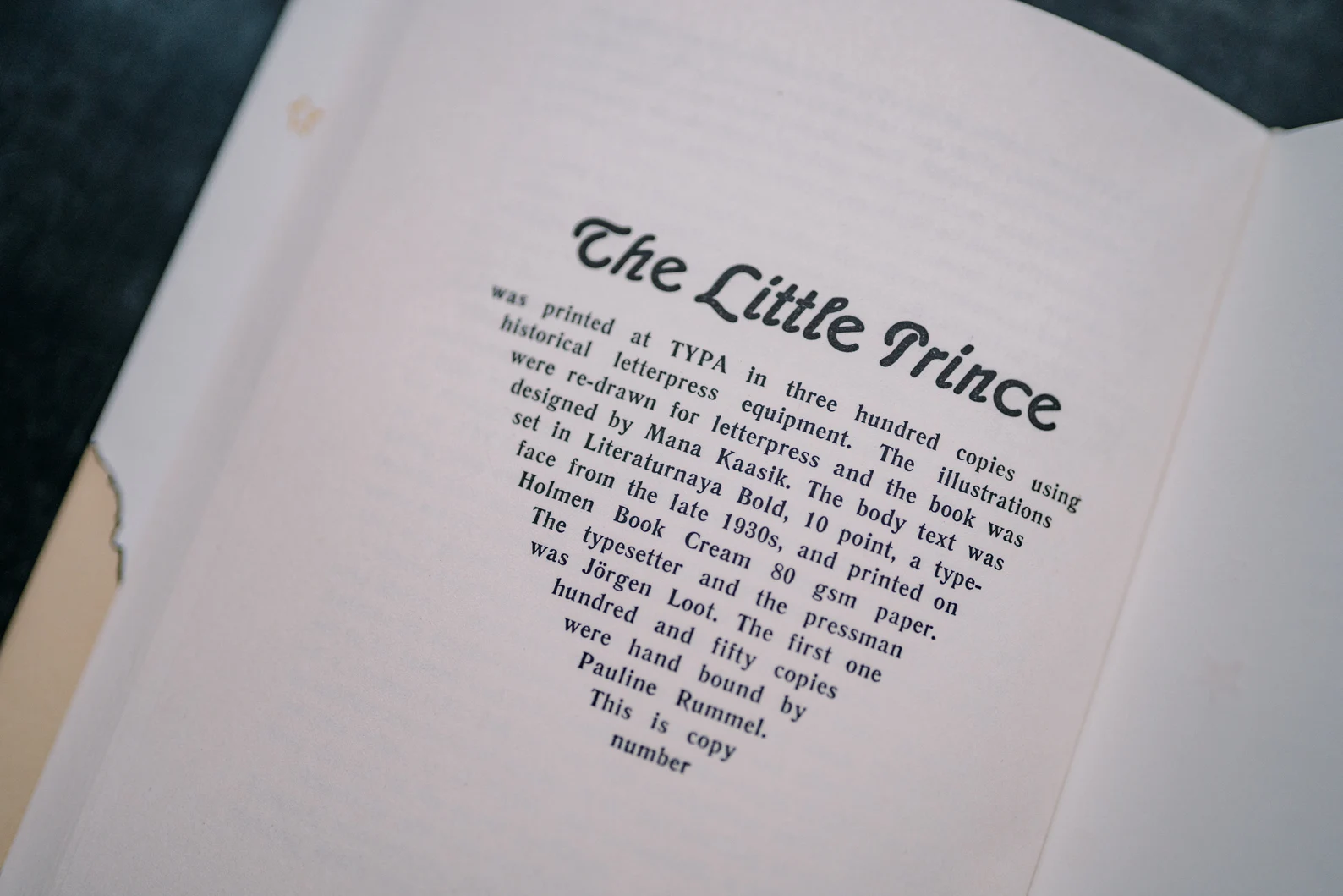 The Little Prince colophon