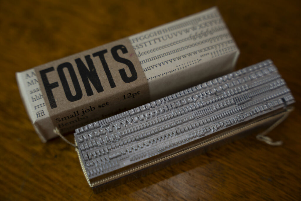 Contemporary Metal Type Bembo for letterpress
